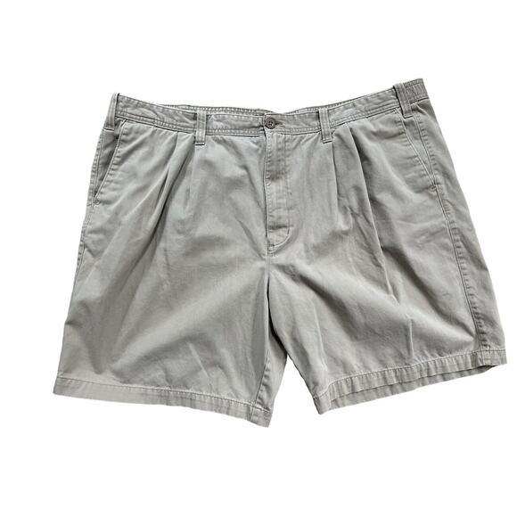 Eddie Bauer Shorts Men's 46 Pleated Front Khaki Chinos Tan Preppy Dad Core - Picture 5 of 7